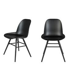 Chaises de salles à manger. 2 Chaises Resine Et Bois Pieds Noirs Noir Albert Kuip Maisons Du Monde