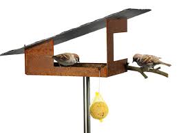 Vogelhaus Cortenstahl mit Schieferdach - Treppenwolf Shop