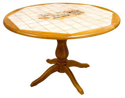 Nous avons sélectionné pour vous les plus beaux modèles de tables de jardin pour équiper votre extérieur. Table Ronde Carrelee En Bois Made In France Fabrication Artisanale Et Jurassienne
