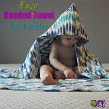 Using the hooded towel corner piece pattern as a template, round all four corners of the 30″ x 30″ towel square. Easy Hooded Towel For Toddler Crochetncrafts