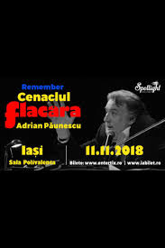 Biletele pentru concertul remember cenaclul flacăra la sala palatului din bucureşti, de pe 3 noiembrie 2017, pot fi achiziţionate din reţeaua eventim şi online de pe www.eventim.ro, la mai multe categorii de preţ, în funcţie de poziţionarea locurilor în sală. Remember Cenaclul FlacÄƒra La IaÈ™i Bilete