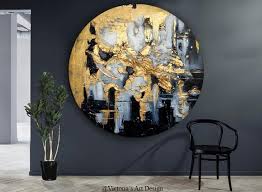 Black And White Oil Painting Ideas Oil Painting Original Oil Painting Abstract Modern On Round Etsy In 2020 Oversized Canvas Art Oil Painting Abstract Victoria Art