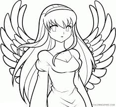 Foster the literacy skills in your child with these free, printable coloring pages that can be easily assembled into a book. Anime Angel Coloring Pages Printable Coloring4free Coloring4free Com