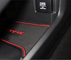 2017 2016 Honda Civic Custom Fit Cup Holder Liners Mats 17 Pc Set Red Honda Civic Honda Civic Sport Civic Hatchback