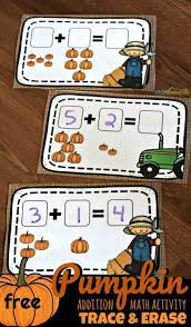 Free 1st grade math worksheets, organized by topic. Pumpkin Math Kindergarten Activity
