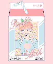 Peach fruit stickers , milk stickers , fruit sticker , aesthetic milk. Ibble S Scribbles Peach Milk I M Finally Opening Sweater
