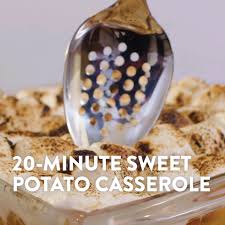 20 Minute Sweet Potato Casserole Video Sweet Potato Casserole Microwave Sweet Potato Sweet Potato Recipes Casserole