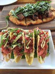 Make the fish taco sauce. Tuna Tacos And Filet Mignon Flatbread Picture Of Tommy Bahama Restaurant Bar Store Oahu Tripadvisor