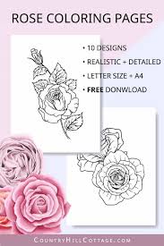 Printable flower coloring pages realistic free mandala p � cannexus.co #418181. Free Printable Rose Coloring Pages 10 Realistic Designs For Adults