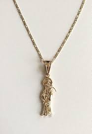 18k Gold Filled Grim Reaper Necklace 18 Long 45mm 18k Etsy In 2021 Gold Necklace 18k Gold