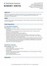 Shown below is a typical job description, highlighting the major duties, tasks, and responsibilities commonly performed by people who work as assistants to executives in. Real Estate Assistant Resume Samples Qwikresume