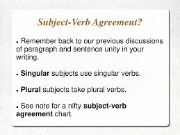 Subject Verb Agreement Ppt Download