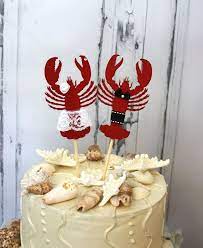 Lobster Wedding Cake Topper Lobster Wedding Cake Etsy Wedding Cake Toppers Beach Cake Topper Cake Toppers