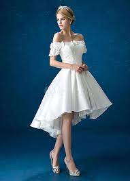 Finde dein brautkleider bei pronovias. Sommer Brautkleider Vorne Kurz Hinten Lang 2021 Weisser Spitze Satin Weg Vom Schulter Brautkleid Hohes Niedriges Bordelndes Bogen Kurzschluss Hulsen Brautkleid Vestidos Diferentes Vestidos Incriveis Vestido Noiva Curto
