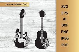 Download Floral Guitar Svg Music Svg Acoustic Guitar Svg Electric Guitar Svg Commercial And Personal Use In 2020 Svg Graphic Silhouette Machine SVG Cut Files