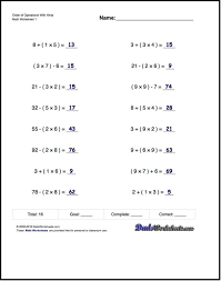 Order of operations worksheet about this worksheet: If You Are Looking For Order Of Operations Worksheets That Test Your Pemdas Acumen These Dad S Math Worksheets Order Of Operations Worksheets 7th Grade Math Curriculum Homeschool 7th Grade Formula Sheet Ks2