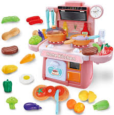 Kitchen set for kids toys. Amazon Com Gilobaby Mini Kitchen Toy Set For Kids Toddlers Cooking Toys With Realistic Light Sound And Running Water Chef Pretend Play Food Assortment Set Role Play Educational Toy For Girls And Boys