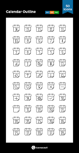 Download Calendar Outline Icon Pack Available In Svg Png Eps Ai Icon Fonts Outline Icon Pack Calendar