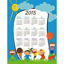 Kids Playing In Park Happy Children 2015 Vector Calendar