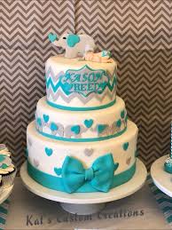 Elephant Cake At Teal Elephant Baby Shower Elephant Baby Shower Cake Baby Shower Cakes For Boys Peanut Baby Shower