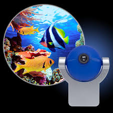 Projectables Tropical Fish Led Plug In Light Sensing Night Light 11296 Walmart Com Night Light Kids Night Light Led Night Light