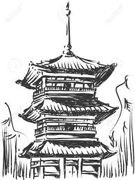 Sketch Of Japan Landmark Kiyomizu Temple Japanese Temple Tattoo Temple Drawing Pen Art Drawings