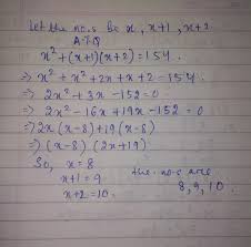 Three consecutive even integers can be represented by x, x+2, x+4. There Are Three Consecutive Integers Such That The Square Of The First Increased By The Product Of The Brainly In