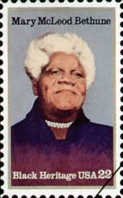 1950. Mary McLeod Bethune at 75. Saint Augustine. Born July 10, 1875 in  Mayesville, SC to Samuel and Patsy McLeod, one of 17 children. Educated in  a Presbyterian mission school, Scotia Seminary,