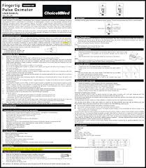 Md300c198 Fingertip Pulse Oximeter User Manual Beijing