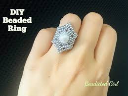 Starry Beaded Ring Diy Beaded Ring Youtube Beadingchunky Beadingornaments Beadingpaper Diy Beaded Rings Beaded Rings Beaded Jewelry