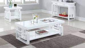 Aside from the traditional coffee table, end tables also make great additions to any living space. 3 Pc Glossy White Windowpane Coffee Table End Table Sofa Table Set 707508 Coffee Table Sofa Table Table