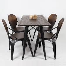 طاولة متعددة الاستخدام بأرجل مرتفعة موديل تيبل ون لون أسود صناعة معدنية وخشبية مواسم متجر الأثاث المنزلي والمكتبي العصري