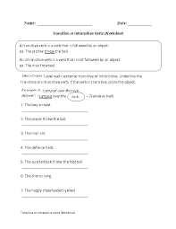Verbs Worksheets Action Verbs Worksheets In 2020 Intransitive Verb Verb Worksheets Action Verbs Worksheet