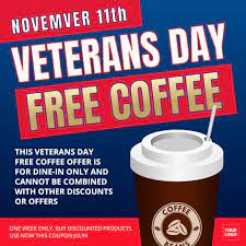 Veterans Day Free Coffee Editable Banner Veterans Day Flyer Veteran