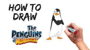 After this draw on the windows as well as the belly and the feet of the penguin. How To Draw Kowalski Penguins Of Madagascar Cartooning 4 Kids Youtube