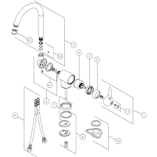 Nobili Rca170 13cr Becpour Mitigeur Evier Picto Ou Ovetto Chrome