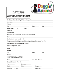 Awesome man follow ladies plz. Fillable Online Daycare Application Form Doggin Around Fax Email Print Pdffiller