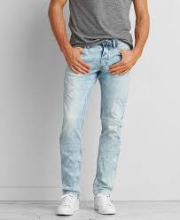 Aeo Slim Core Flex Jeans Men S Light Destroy Wash Jeans Outfit Men Wash Jeans Outfit Denim Jeans Men