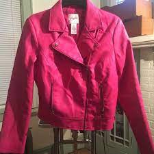 Hot Pink Faux Leather Moto Jacket Faux Leather Moto Jacket Jackets Moto Jacket