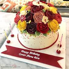 Latest Happy Birthday Wishes Cake Images Creative Roses Birthday Cake With Name Happy Birthday Cakes Birthday Cake With Photo Cake Name