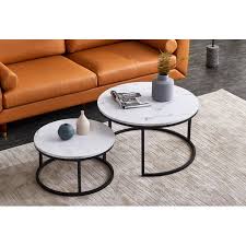 Modern Nesting Coffee Table Black Color Frame With Marble Top 32 Walmart Com In 2020 Coffee Table Nesting Coffee Tables Coffee Table Setting