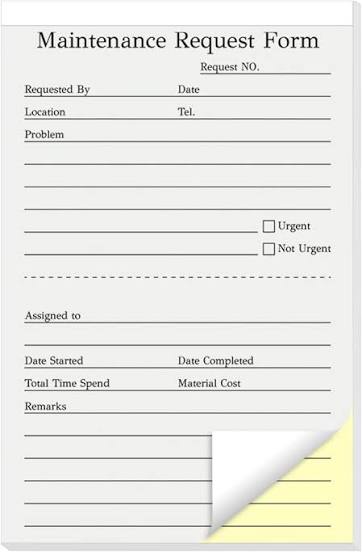 Maintenance Slip
