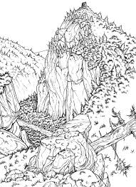By daniel thiger in game assets, resources. Art Therapy Coloring Page Mountain Valley 1