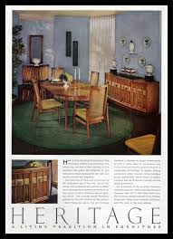 1960 39 S Heritage Perennian Dining Room Furniture Original Print Ad Mid Century Modern 1950 39 S Home Dec Furniture Dining Room Furniture 1950s Home Decor
