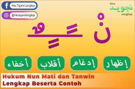 Nun mati / sukun ialah huruf nun yang tidak memiliki tanda baris/harakat (نْ). Hukum Nun Mati Dan Tanwin Lengkap Beserta Contoh Ilmu Tajwid Lengkap
