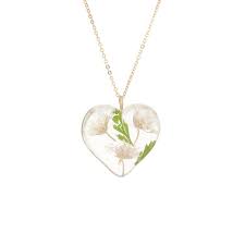 Birth Month Flower Heart Necklace Romantic Jewelry Uncommongoods In 2020 Birth Month Flowers Romantic Jewellery Month Flowers