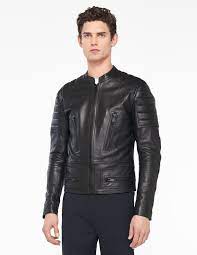 Leather Jacket With Quilted Trims Jackets Sandro Paris Leather Jacket Sandro Trim Jacket