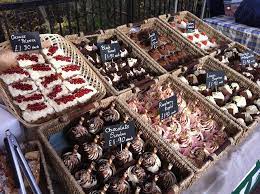 Don T Know If I Want Our Products Displayed In Open Baskets But Still It S Good For Ideas Es Food Display Cake Stall Food Displays