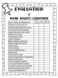 Evaluation Of Work Habits And Behavior Checklist For Parents Parenteducation Parents As Teachers Teacher Conferences Parent Teacher Conferences