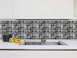 The tile backsplash model still uses a grey tone. Black White Gray Mosaic Tile Design 24 Tile Stickers Style Backsplas Alegria M